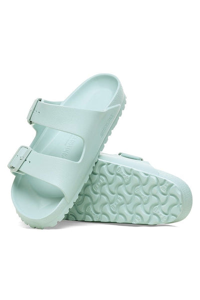 Womens pastel teal slide on sandals