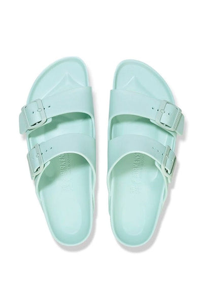 Pastel teal slide on sandals