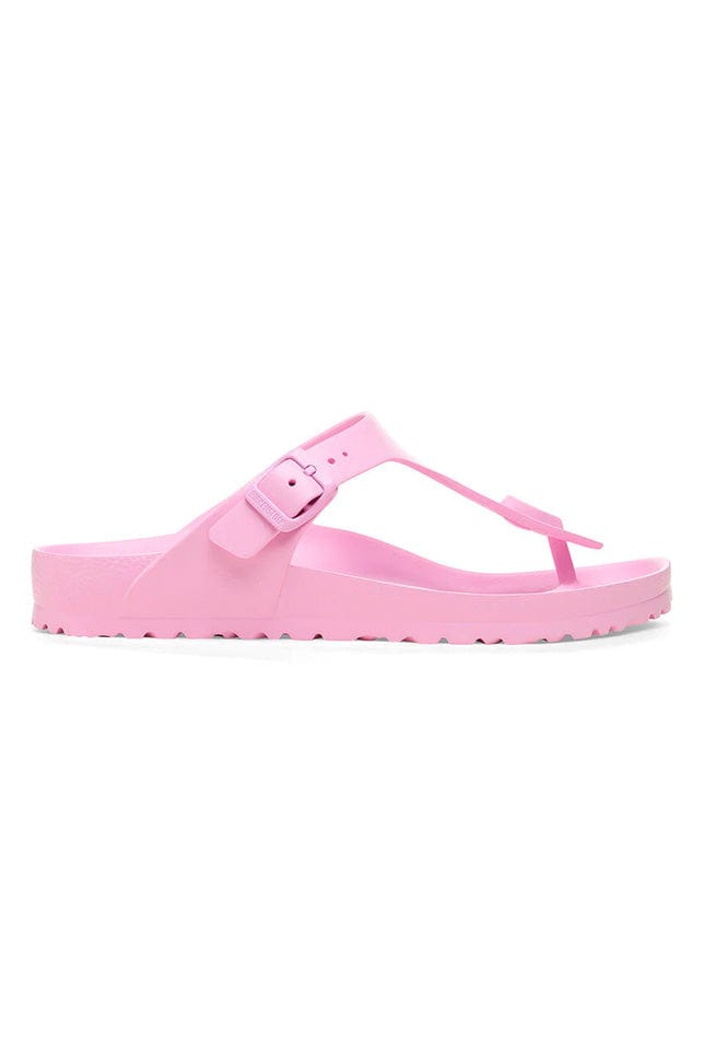 Side view of womens pink sandal