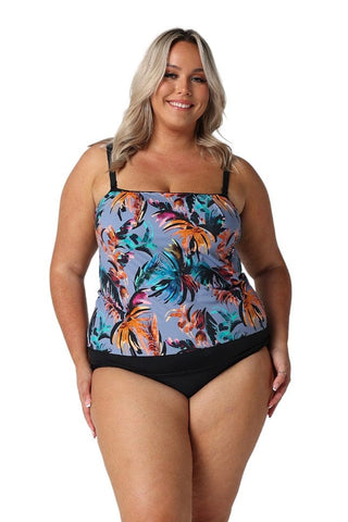 Mauritius Flouncy Bandeau Tankini Top