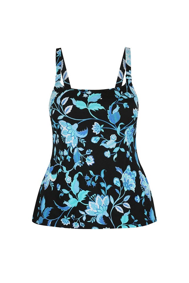 Corsica Turquoise Tank Tankini Top | Curvy Swimwear