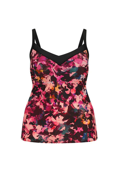 Ghost  mannequin of pink multicoloured underwire tankini top 