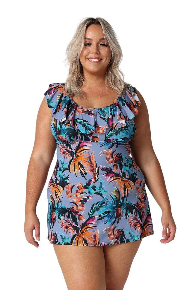 Mauritius Frill Swim Dress Curvy Swimwear Australia