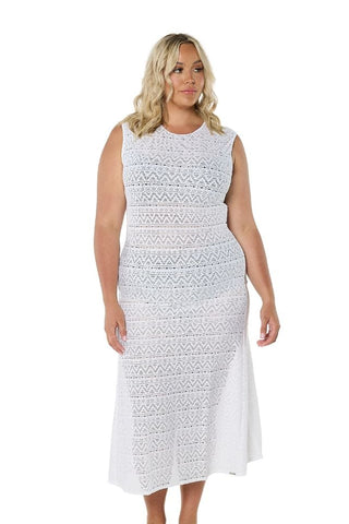 White Maxi Mesh Dress