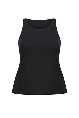Sunseeker Black Basix High Neck Singlet