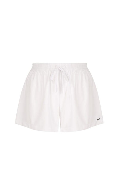 ghost mannequin of white terry towelling shorts for curve women