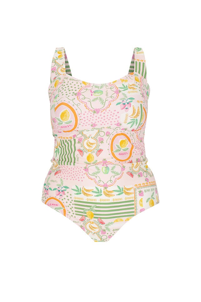 Ghost mannequin fruit patterned one piece