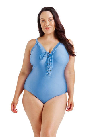 Provence Blue Lace Up One Piece