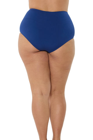 Chlorine Resistant Navy High Waist Bikini Bottoms