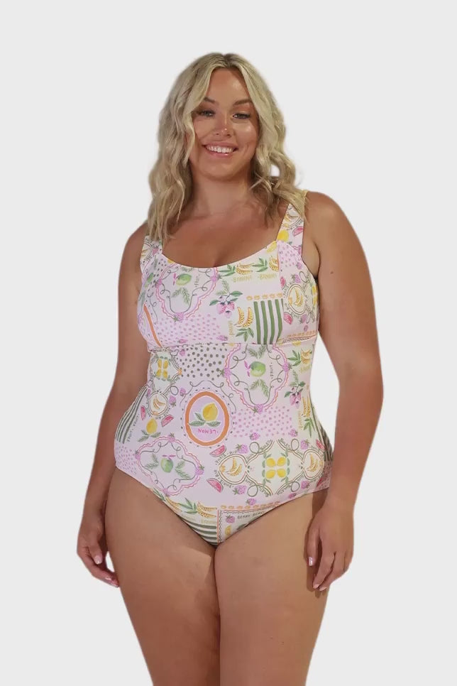 Tutti Frutti Square Neck One Piece