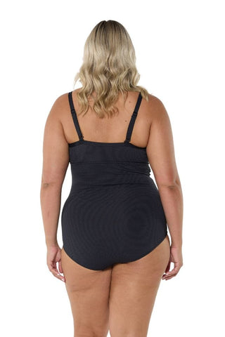 Honey Comb Black Underwire One Piece