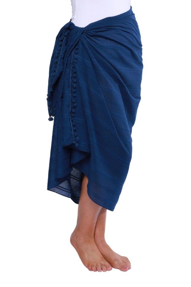 Navy Cotton Plus Size Sarong Curvy Swimwear Australia